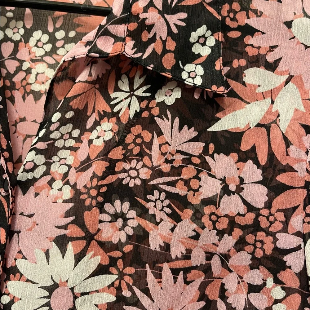 Elementz Pink and White Notched Collar Blouse - Picture 4 of 7